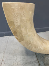 Load image into Gallery viewer, Maitland Smith Tessellated Fossil Stone and Brass Coffee Table Mid Century