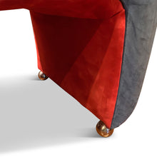 Load image into Gallery viewer, Post-modern Leather Lounge Chair and Ottoman by Renown Designer Robert Tiffany