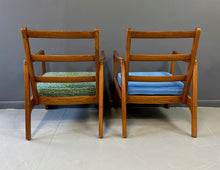 Load image into Gallery viewer, Pair of Danish Teak Easy Chairs FD-109 by Ole Wanscher, 1950s with Ottoman Mid Century