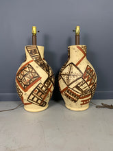 Load image into Gallery viewer, Midcentury Ceramic Lamps Hand Painted in the Manner of Picasso