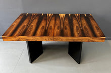 Load image into Gallery viewer, Milo Baughman Style Dining Table in Incredible Marabunda Wood Veneer Mid Century