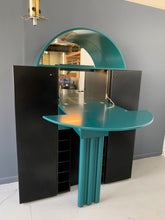 Load image into Gallery viewer, Post Modern Interlübke Teal and Black Bar with Fold-Down Plate, Germany, 1970s