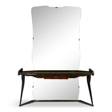 Load image into Gallery viewer, Italian Midcentury Vanity Console Table Cesare Lacca Style with Large Mirror