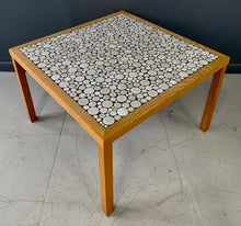 Load image into Gallery viewer, Martz Square Coffee Table in White Ceramic Circular Tiles Set in Charcoal Grout
