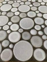 Load image into Gallery viewer, Martz Square Coffee Table in White Ceramic Circular Tiles Set in Charcoal Grout
