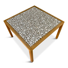 Load image into Gallery viewer, Martz Square Coffee Table in White Ceramic Circular Tiles Set in Charcoal Grout