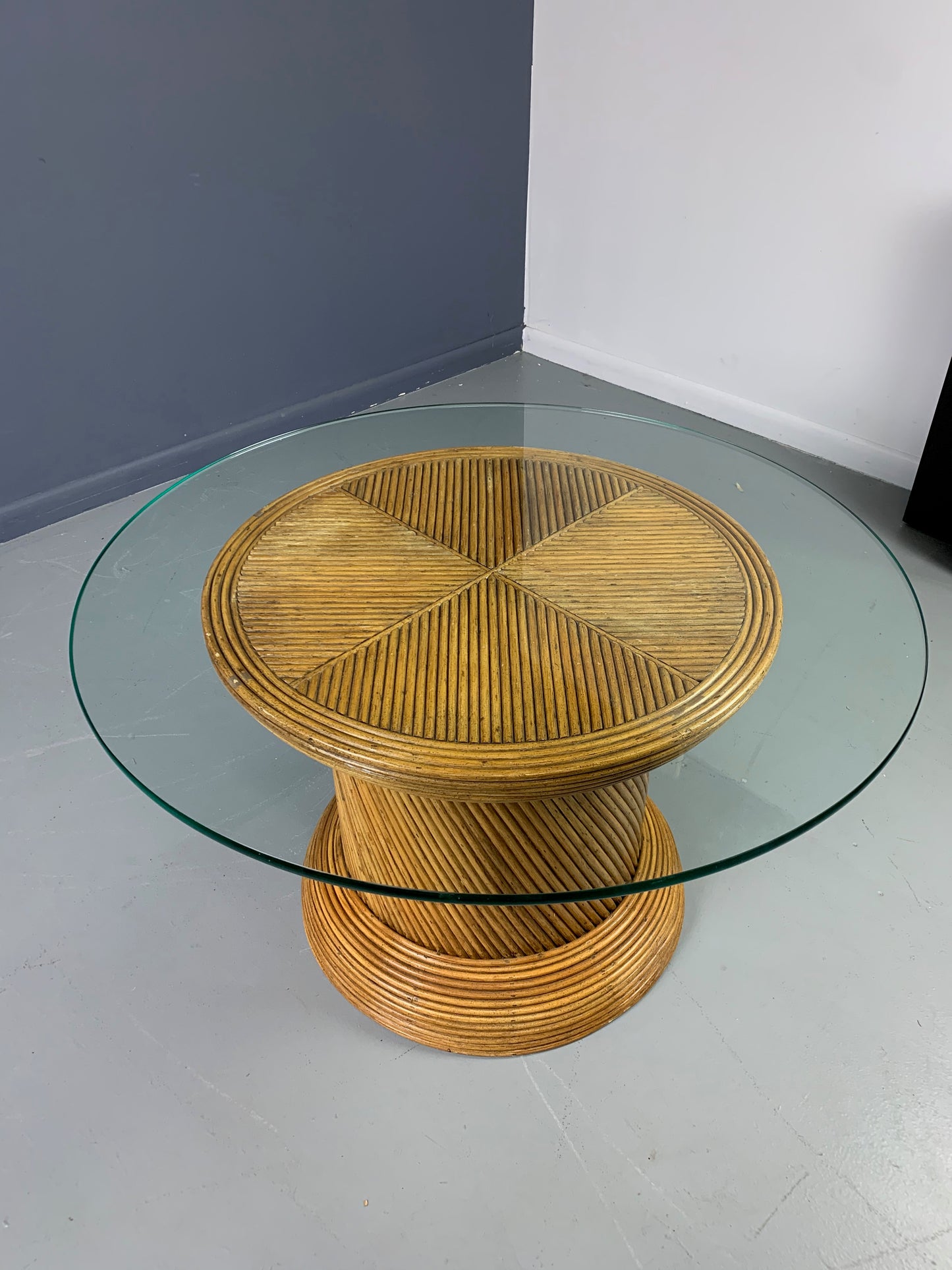 SOLD – Pencil Reed Coffee/Side table Mid Century Crespi Inspired