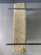 Load image into Gallery viewer, Ceramic, Glass, and Chrome Dining Table with a Coral Motif Post-Modern