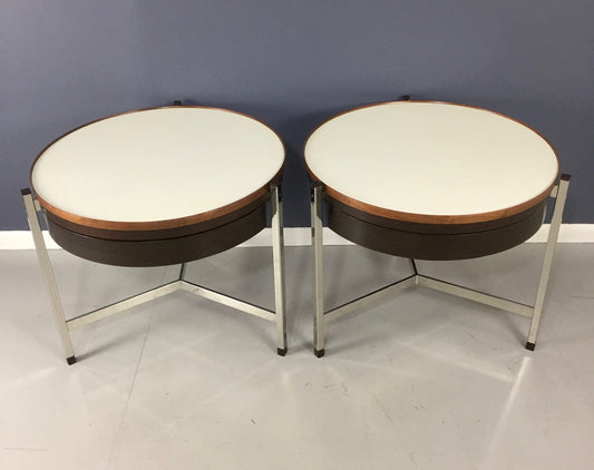 Dunbar Rare Round Occasional Tables by Edward Wormley a Pair Mid Century