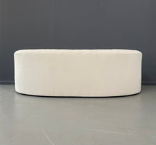 Load image into Gallery viewer, Weiman Style Curved Mid Century Sofain Textured White Velvet