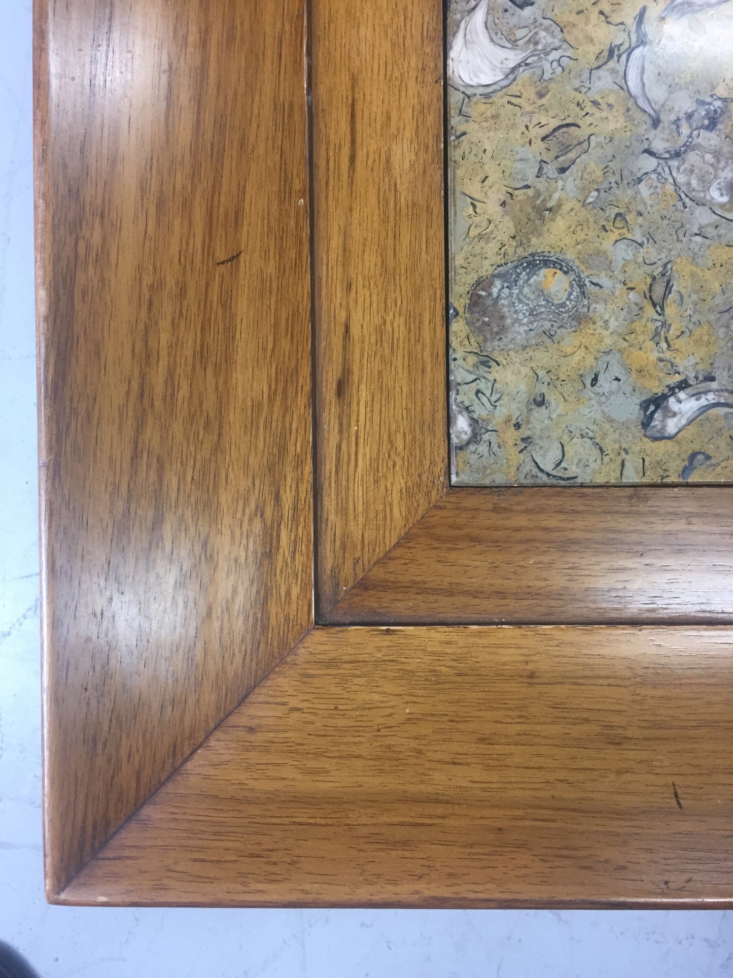 SOLD – Tomlinson Marble and Pecan Mid Century Coffee Table
