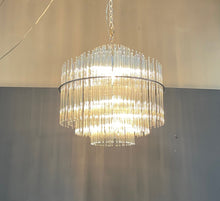 Load image into Gallery viewer, Glass Rod Mid Century Chandelier in the Style of Gaetano Sciolari