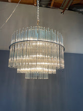 Load image into Gallery viewer, Glass Rod Mid Century Chandelier in the Style of Gaetano Sciolari