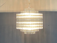 Load image into Gallery viewer, Glass Rod Mid Century Chandelier in the Style of Gaetano Sciolari