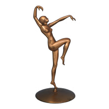 Load image into Gallery viewer, Art Deco Dancer Sculpture in Copper by Henri Lautier Cast by Robert Thew