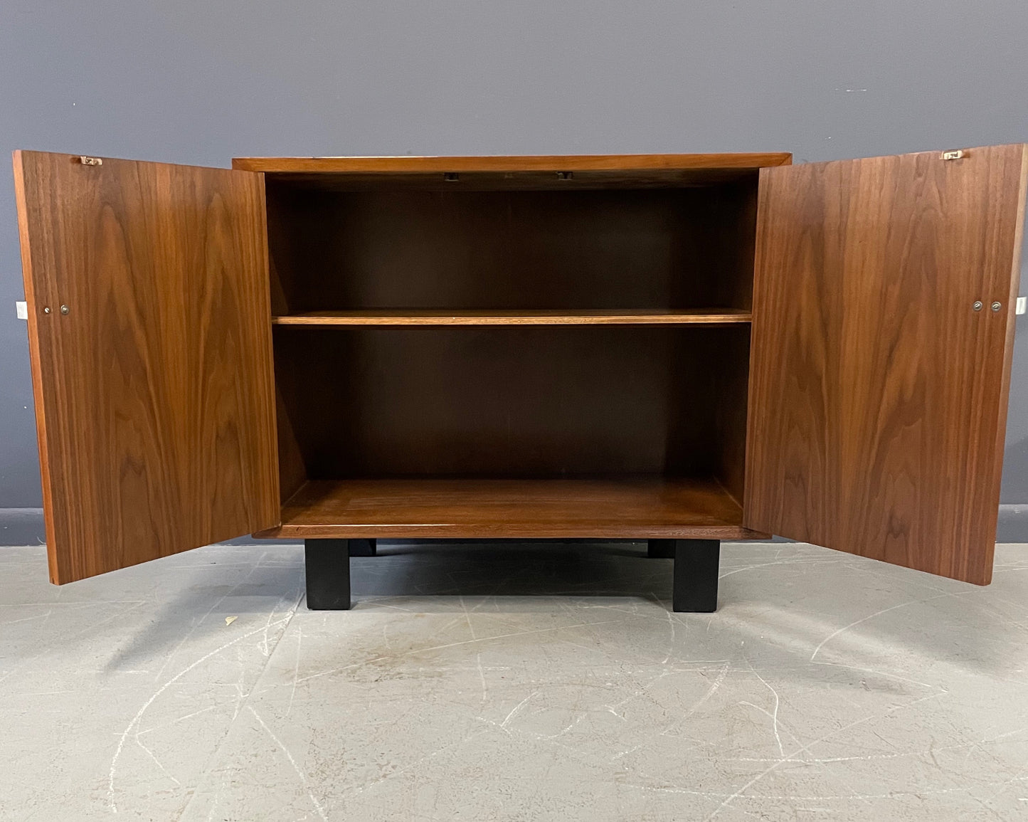 SOLD – George Nelson Early Walnut Two Door Cabinet for Herman Miller Mid Century