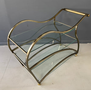 Curvaceous Bar Cart in Brass for Design Institute of America by Milo Baughman