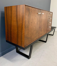 Load image into Gallery viewer, George Nelson Rosewood Thin Edge Cabinet on Original Slat Bench Mid-Century