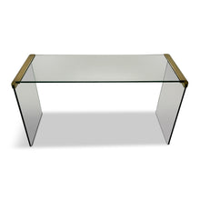 Load image into Gallery viewer, Mid-Century Modern Brass and Glass Console or Sofa Table by Leon Rosen for Pace