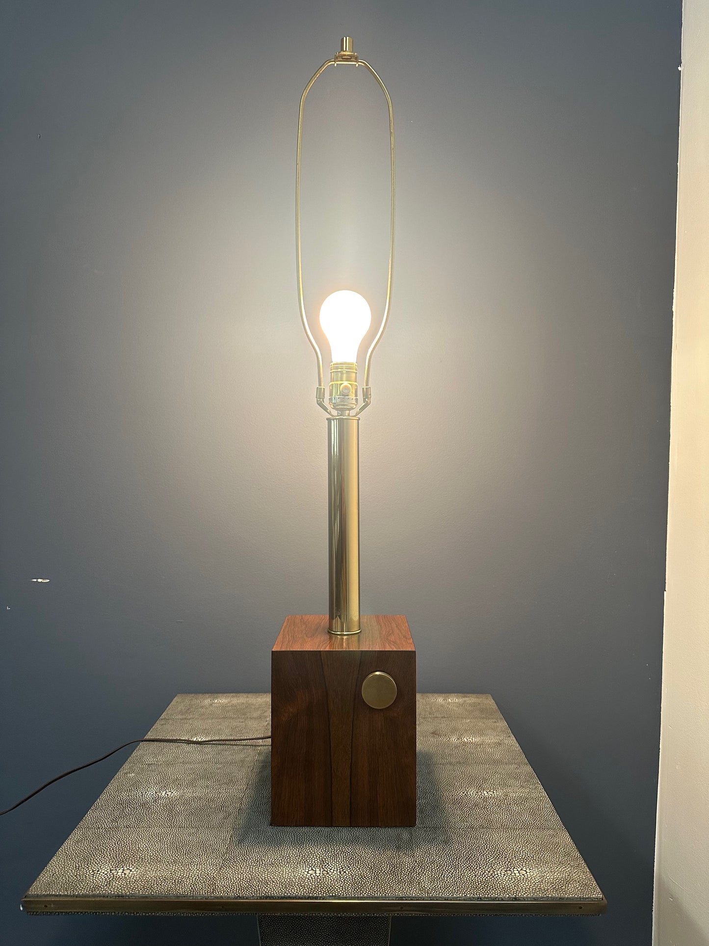 SOLD – Mid-Century Laurel Lamp Style Modern Rosewood and Brass Table Lamp, 1960s