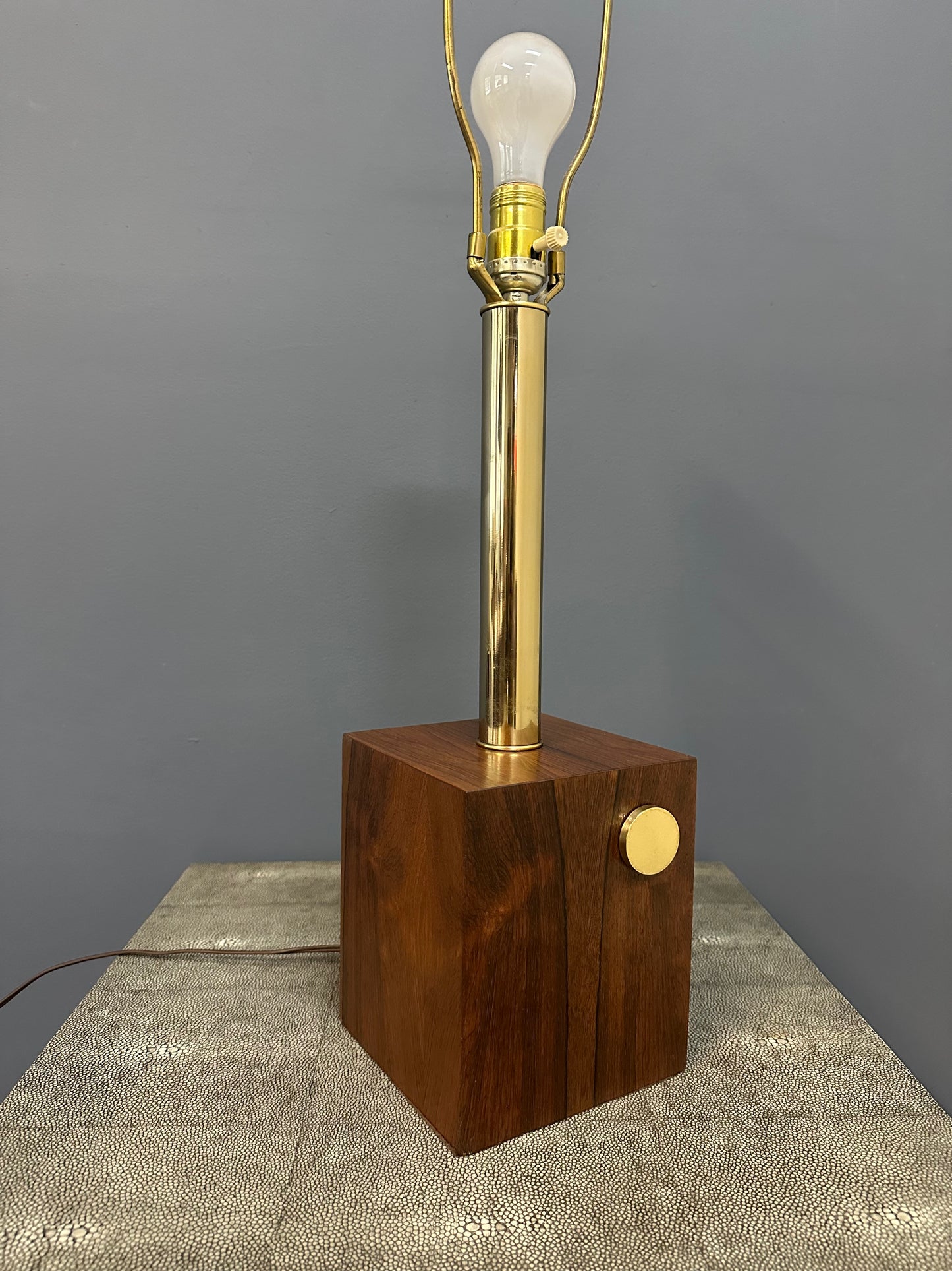 SOLD – Mid-Century Laurel Lamp Style Modern Rosewood and Brass Table Lamp, 1960s