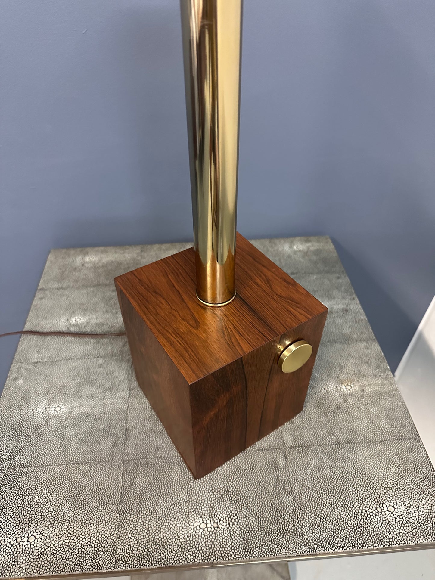 SOLD – Mid-Century Laurel Lamp Style Modern Rosewood and Brass Table Lamp, 1960s