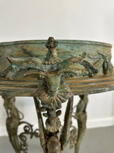 Load image into Gallery viewer, Pair Pompeiian Grand Tour Bronze Gueridon Tables, tripod legs with pawed feet