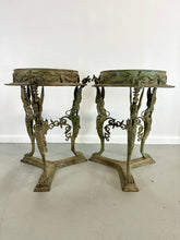 Load image into Gallery viewer, Pair Pompeiian Grand Tour Bronze Gueridon Tables, tripod legs with pawed feet