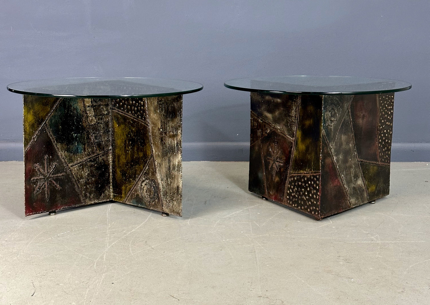 1967 Signed Paul Evans Exceedingly Rare Side Tables or Coffee Table