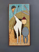 Load image into Gallery viewer, Mid-Century Ceramic Tile Wall Plaque of Don Quixote by Danos, Greece, 1960s