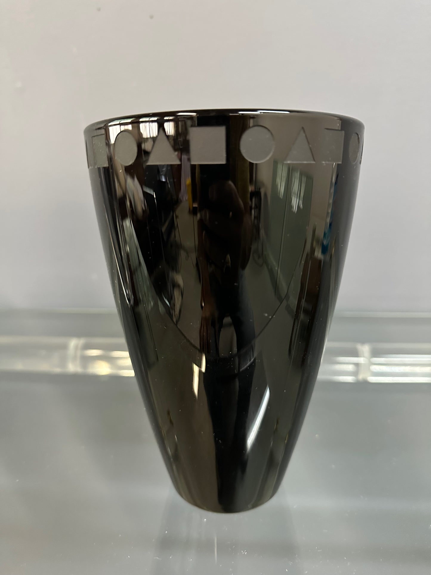 SOLD – Trio of Etched Crystal Vases by Ward Bennett for Sasaki