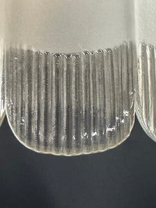 Pair of Art Deco Hand-Blown Glass Pendants with Scalloped Detailing 1930s France