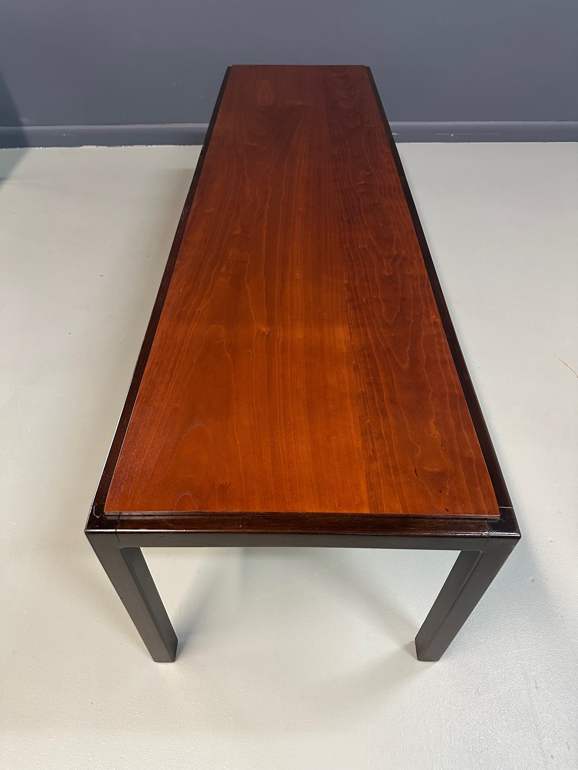 Mid-Century Dunbar Style Nesting Tables in Walnut and Ebonized Frames
