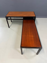 Load image into Gallery viewer, Mid-Century Dunbar Style Nesting Tables in Walnut and Ebonized Frames