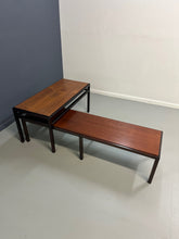 Load image into Gallery viewer, Mid-Century Dunbar Style Nesting Tables in Walnut and Ebonized Frames