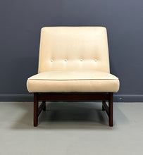 Load image into Gallery viewer, Mid-Century Jens Risom Style Slipper Chair with Upholstered Seat and Walnut Base