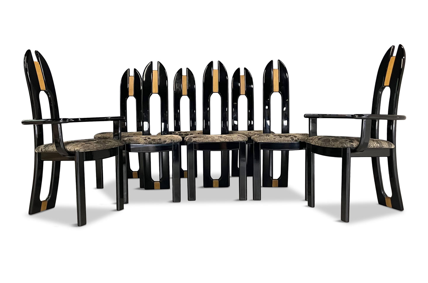 SOLD – Set of Eight Italian Dining Chairs by Pietro Costantini for Ello