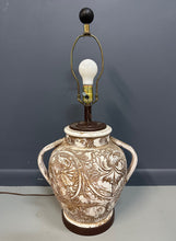 Load image into Gallery viewer, Morris Greenspan Ceramic Table Lamp with Ornamental Relief Detailing Mid Century