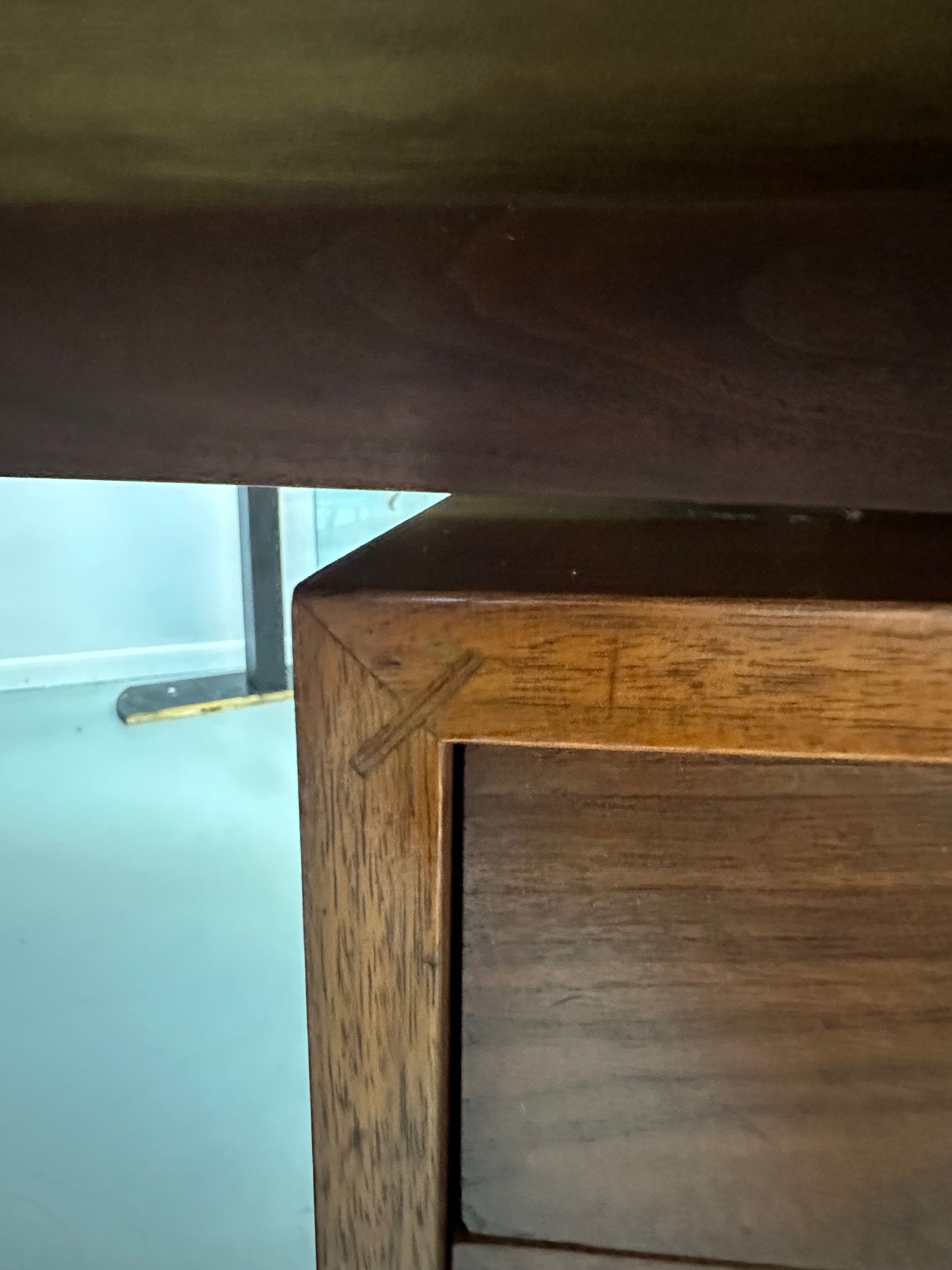 Richard Artschwager Walnut Double Pedestal Executive Desk, Mid-20th Century