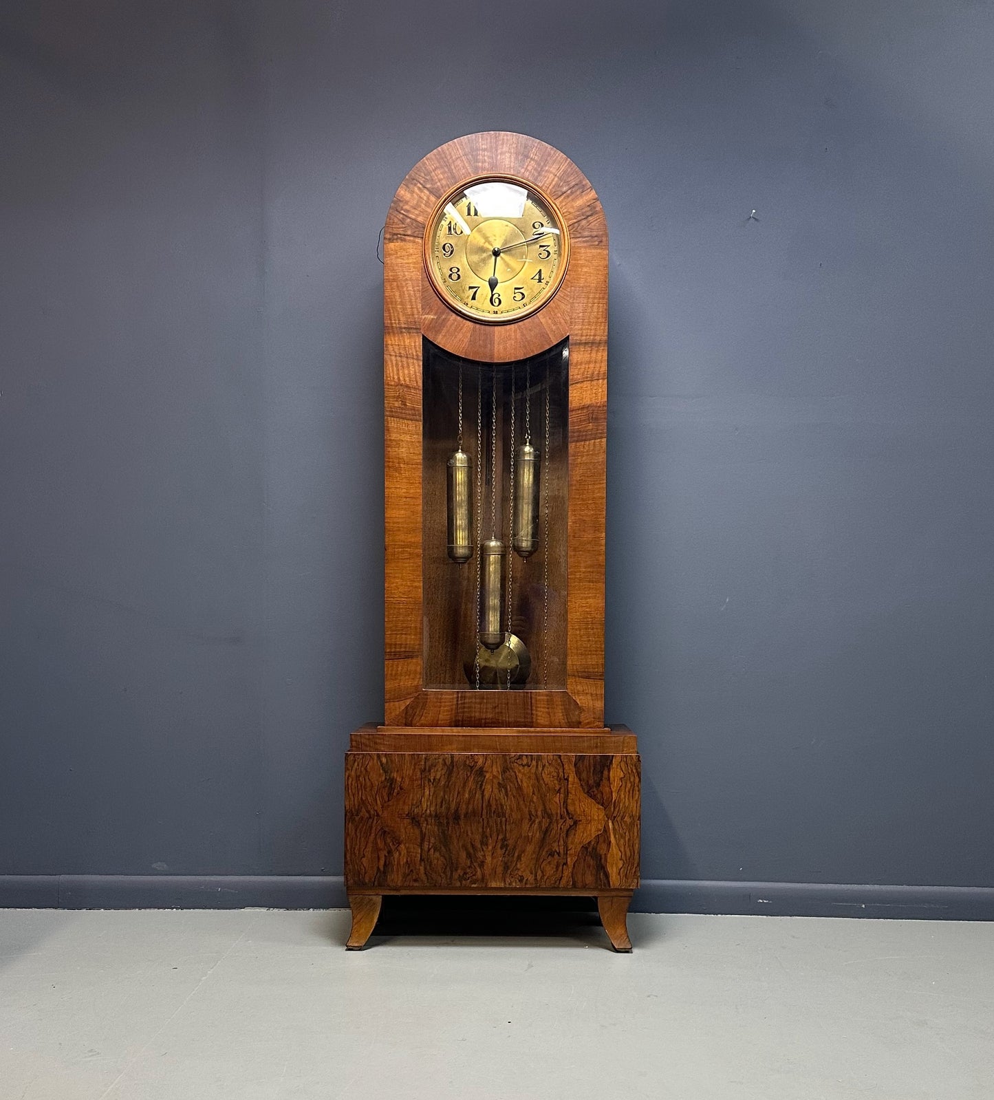 SOLD – Art Deco J. Brandmann of Berlin Long Case Chiming Clock, Circa 1930s