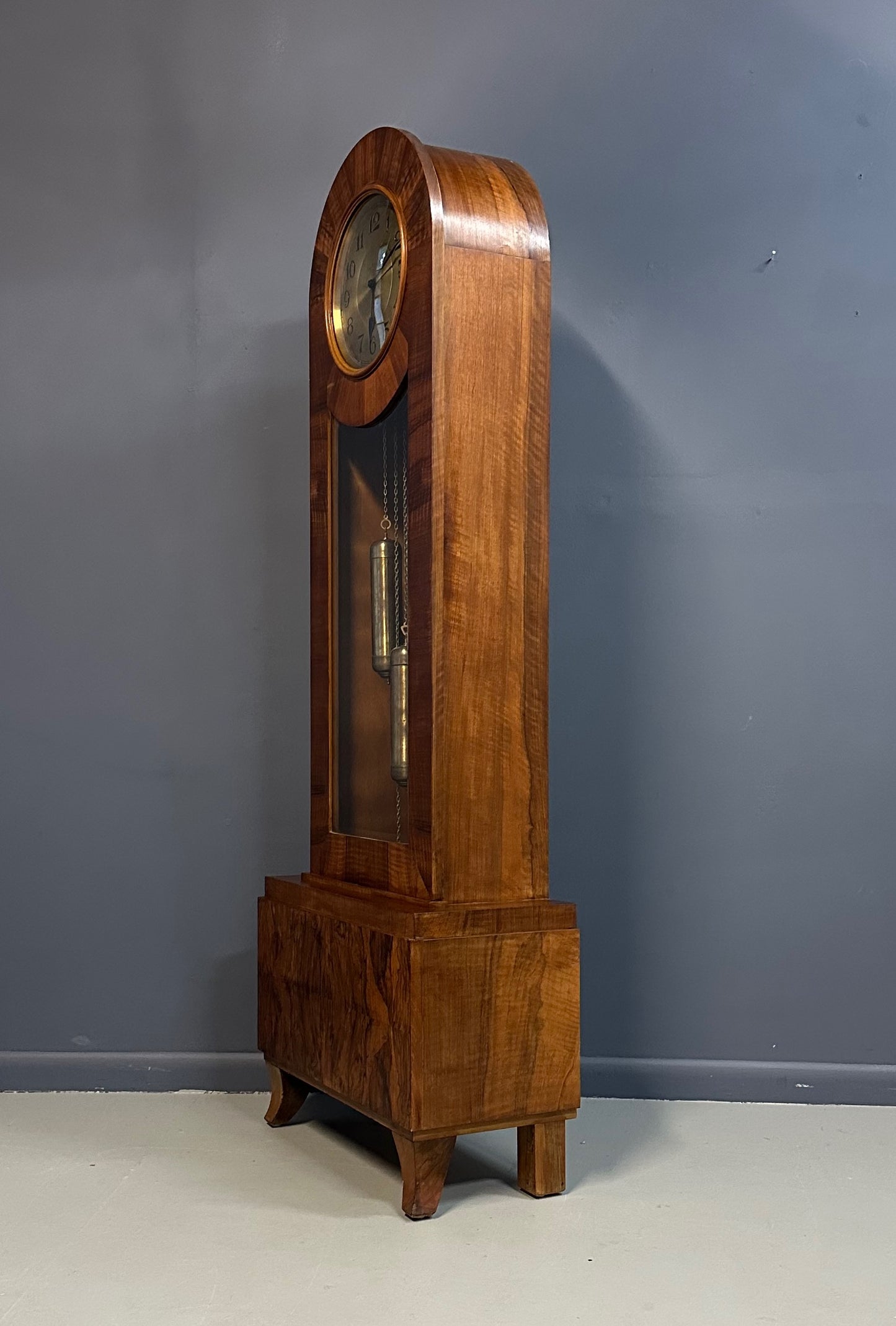 SOLD – Art Deco J. Brandmann of Berlin Long Case Chiming Clock, Circa 1930s