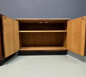 Pair of Mid Century David Parmelee Rosewood Chests for Founders with Marble Tops
