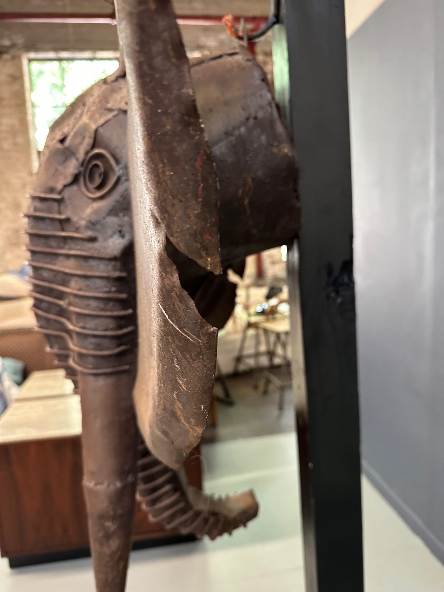 Metal Elephant Head Sculpture by by Renown Kenyan Artist Kioko Mwitiki