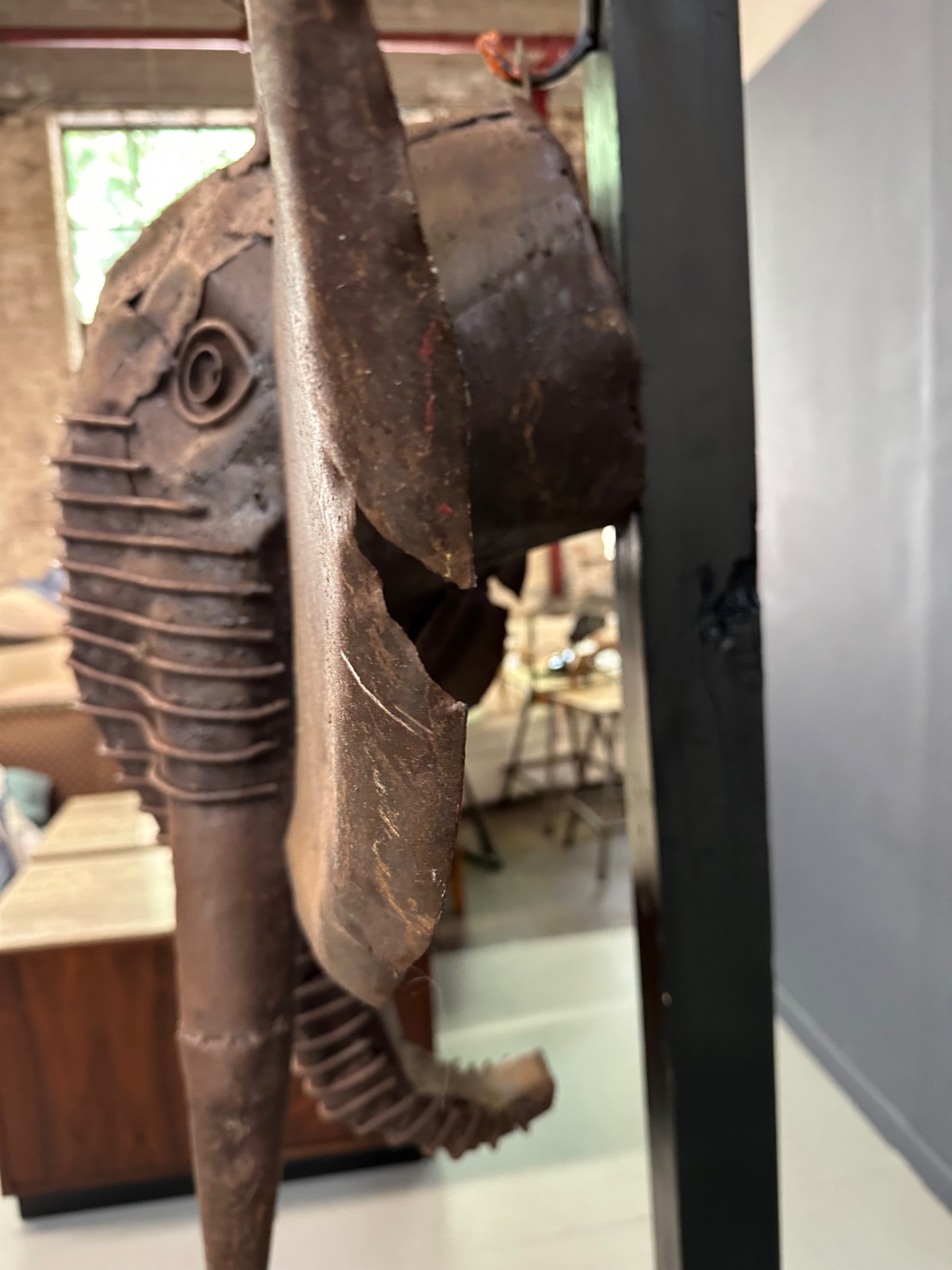 Metal Elephant Head Sculpture by by Renown Kenyan Artist Kioko Mwitiki