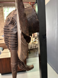Metal Elephant Head Sculpture by by Renown Kenyan Artist Kioko Mwitiki