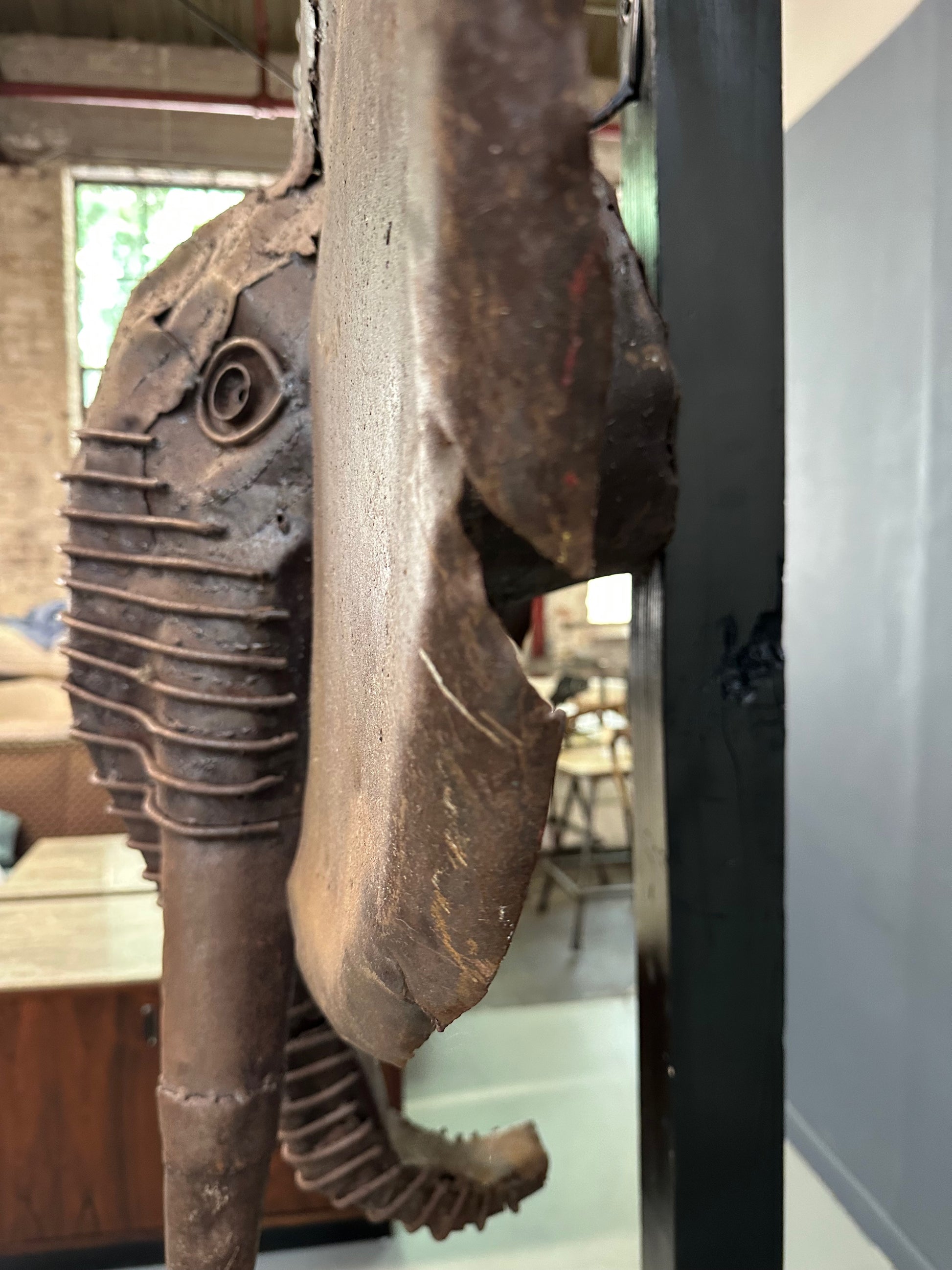 Metal Elephant Head Sculpture by by Renown Kenyan Artist Kioko Mwitiki