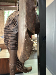 Metal Elephant Head Sculpture by by Renown Kenyan Artist Kioko Mwitiki