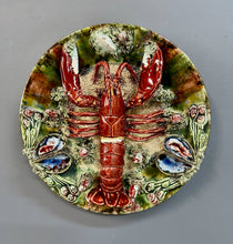 Load image into Gallery viewer, Vintage Majolica Jose Alvaro Lobster Plate, Caldas Da Rainha Portugal C 1930