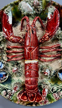 Load image into Gallery viewer, Vintage Majolica Jose Alvaro Lobster Plate, Caldas Da Rainha Portugal C 1930