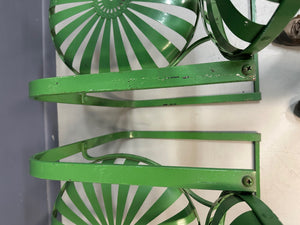 Pair of François Carre Sunburst Metal Rocking Chairs, France, 1930s